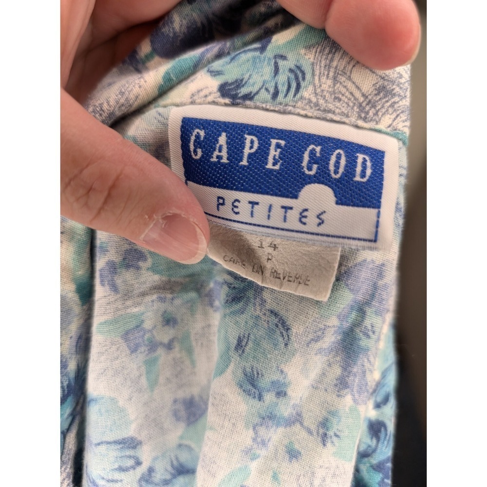 Vintage Cape Cod Sportswear Multi-Color Beach Button Up Women's Size 14 Petite - Picture 4 of 7